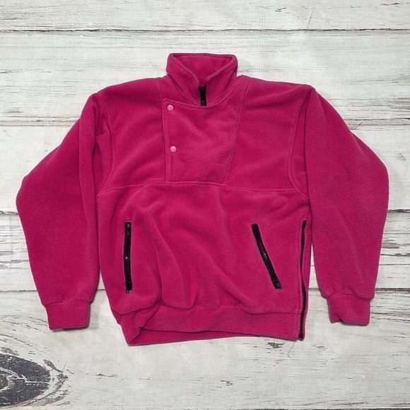 Marmot Fleece Sweatshirt Jacket Pullover Side Zipper Pink Size 10 - Picture 6 of 9